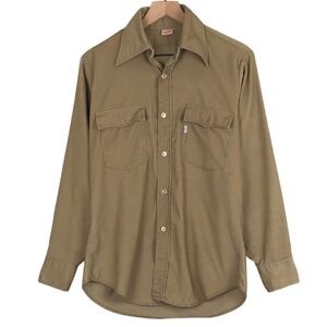 VTG LEVI'S White Tab Big E Corduroy Button Up Shirt Men's M Tan Brown